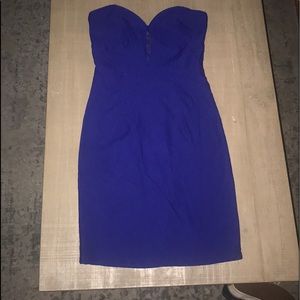 Blue strapless dress